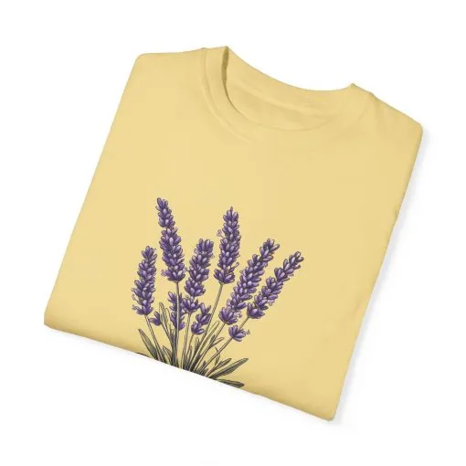 Lavender Bouquet Unisex Garment-Dyed T-Shirt - Nature-Inspired Tee for Relaxation and Everyday Comfort - Image 14