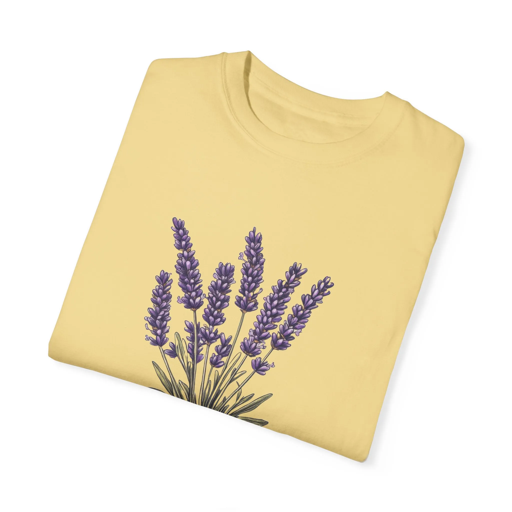 Lavender Bouquet Unisex Garment-Dyed T-Shirt - Nature-Inspired Tee for Relaxation and Everyday Comfort - Image 14