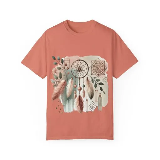 Dreamcatcher Boho T-Shirt | Unisex Garment-Dyed Tee for Spiritual Vibes - Image 13
