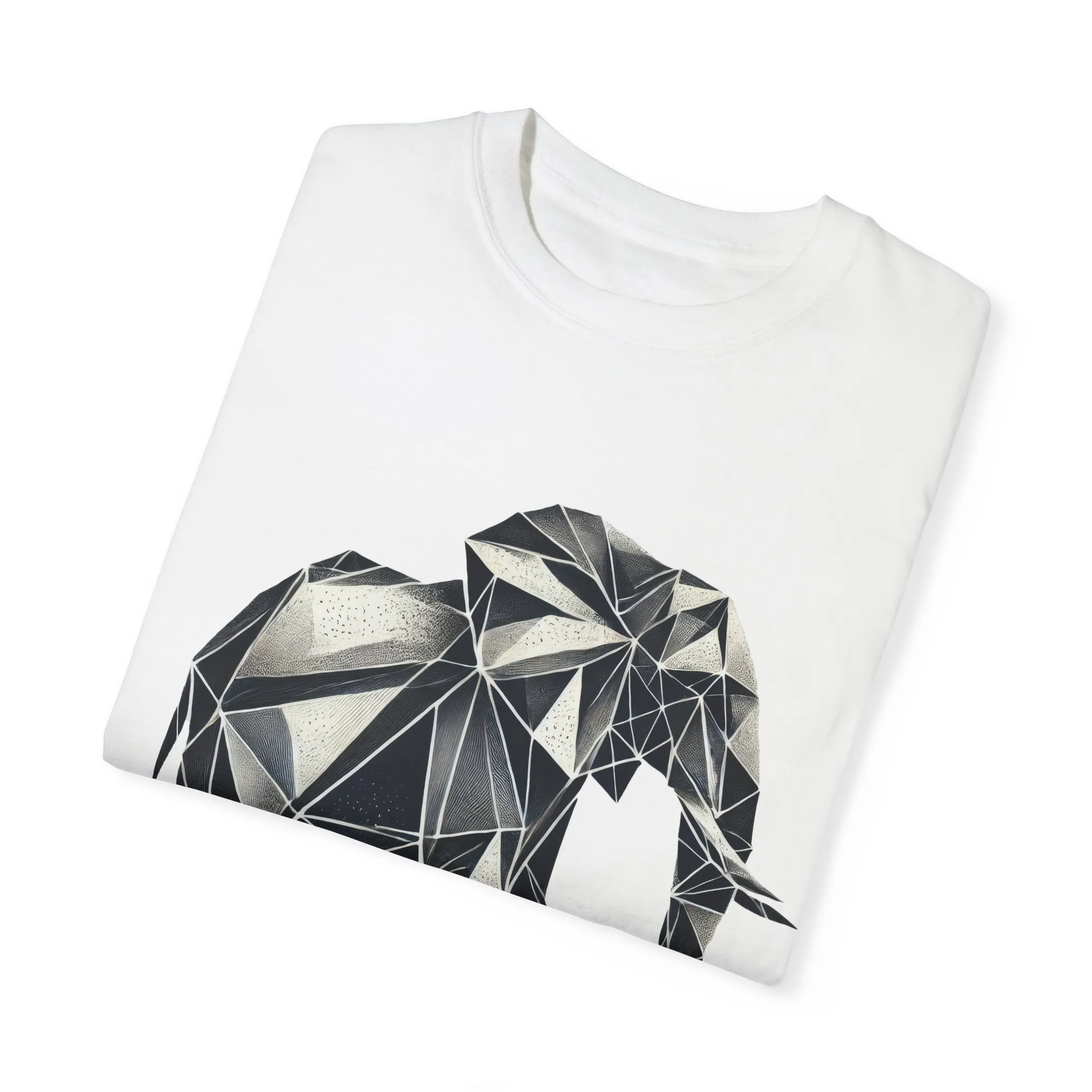 Geometric Elephant Unisex Garment-Dyed T-Shirt - Image 3