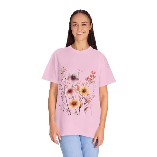 Floral Garden Unisex Garment-Dyed T-Shirt - Perfect for Spring and Casual Wear - Image 39