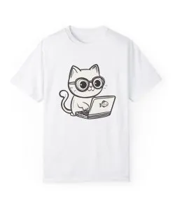 Cute Cat Gamer Unisex Garment-Dyed T-Shirt