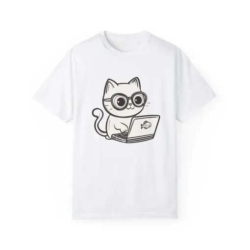 Cute Cat Gamer Unisex Garment-Dyed T-Shirt
