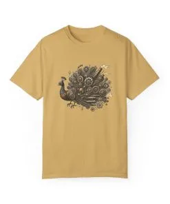 Steampunk Peacock Unisex Garment-Dyed T-Shirt