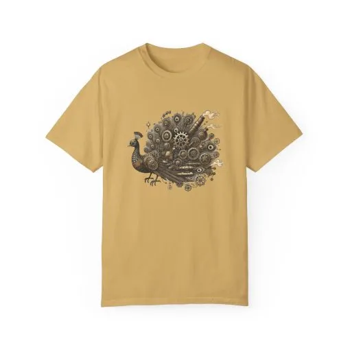 Steampunk Peacock Unisex Garment-Dyed T-Shirt