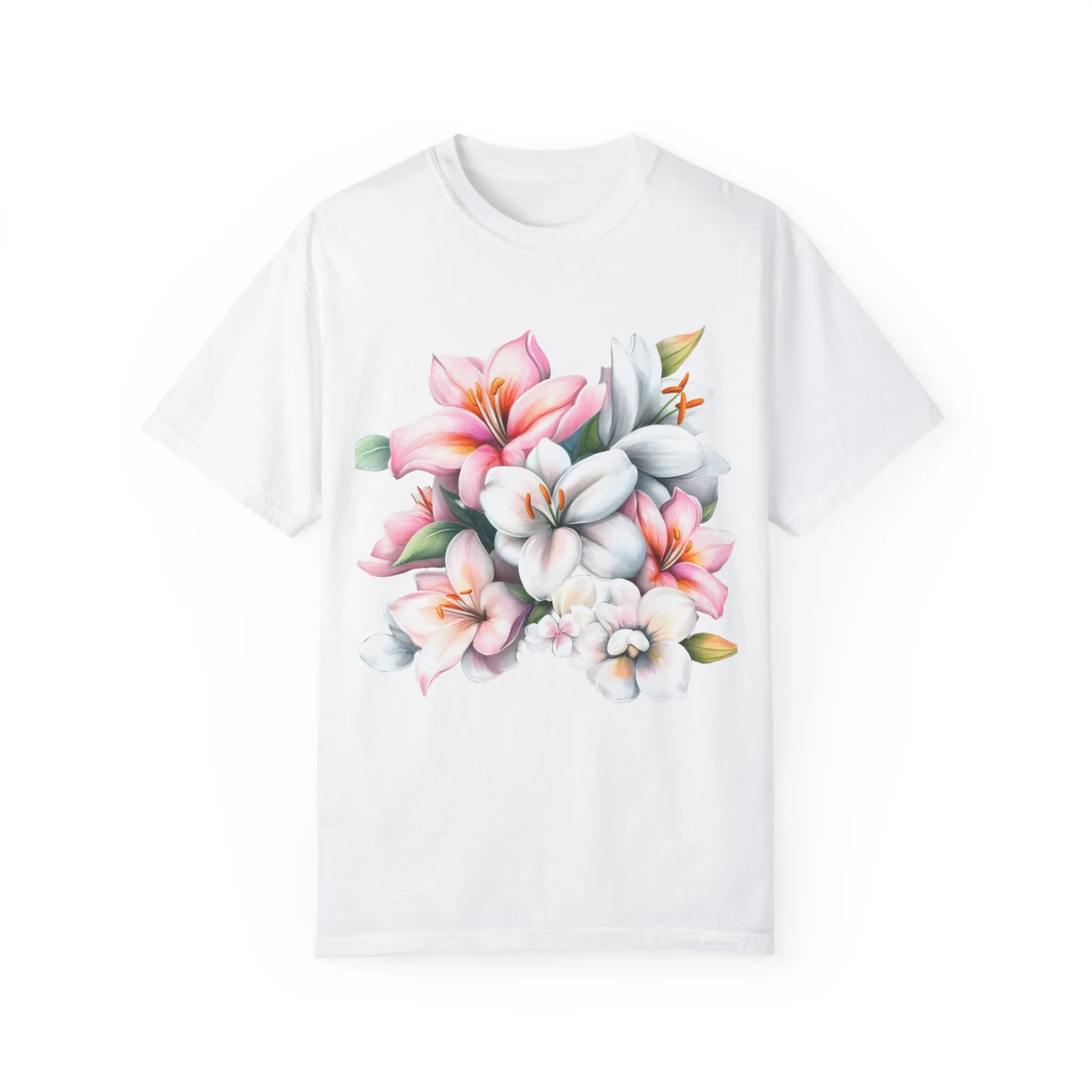 Floral Elegance Unisex Garment-Dyed T-Shirt - Perfect for Spring Celebrations - Image 5
