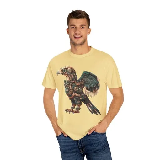 Steampunk Mechanical Bird Unisex Garment-Dyed T-Shirt - Image 27