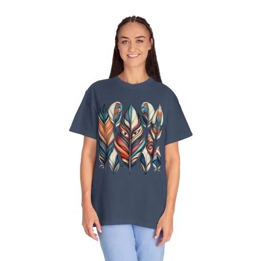 Bohemian Feathers Unisex T-Shirt - Artistic Nature Design - Image 48