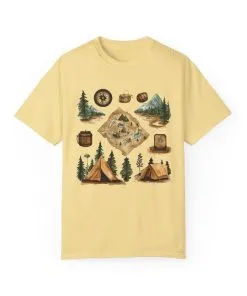 Adventure Awaits Unisex Garment-Dyed T-Shirt – Perfect for Nature Lovers and Camping Enthusiasts