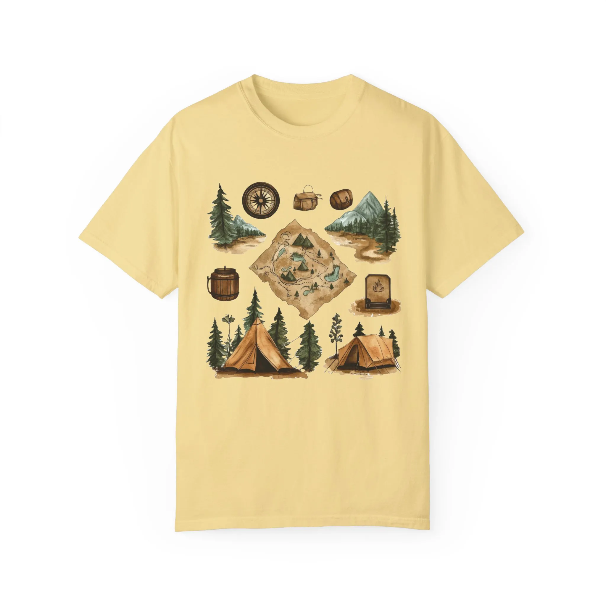 Adventure Awaits Unisex Garment-Dyed T-Shirt – Perfect for Nature Lovers and Camping Enthusiasts