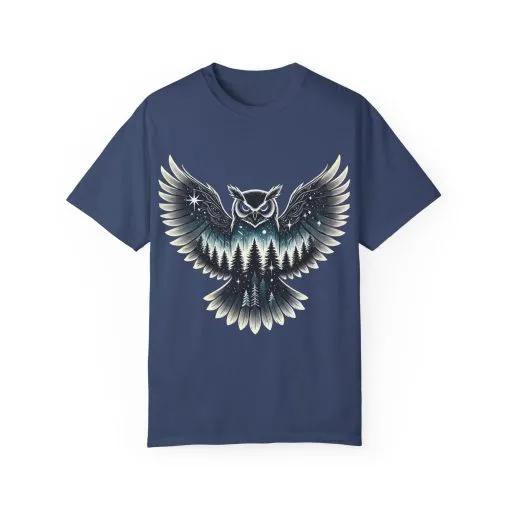 Unisex Garment-Dyed Owl T-Shirt | Nature-Inspired Design for Outdoor Lovers - Image 29