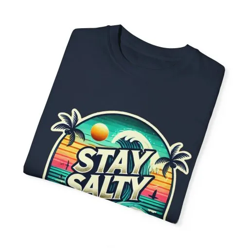 Stay Salty Unisex Garment-Dyed T-Shirt – Perfect for Beach Lovers & Summer Vibes - Image 42