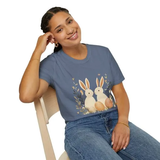 Easter Bunny Graphic Unisex Softstyle T-Shirt - Image 40
