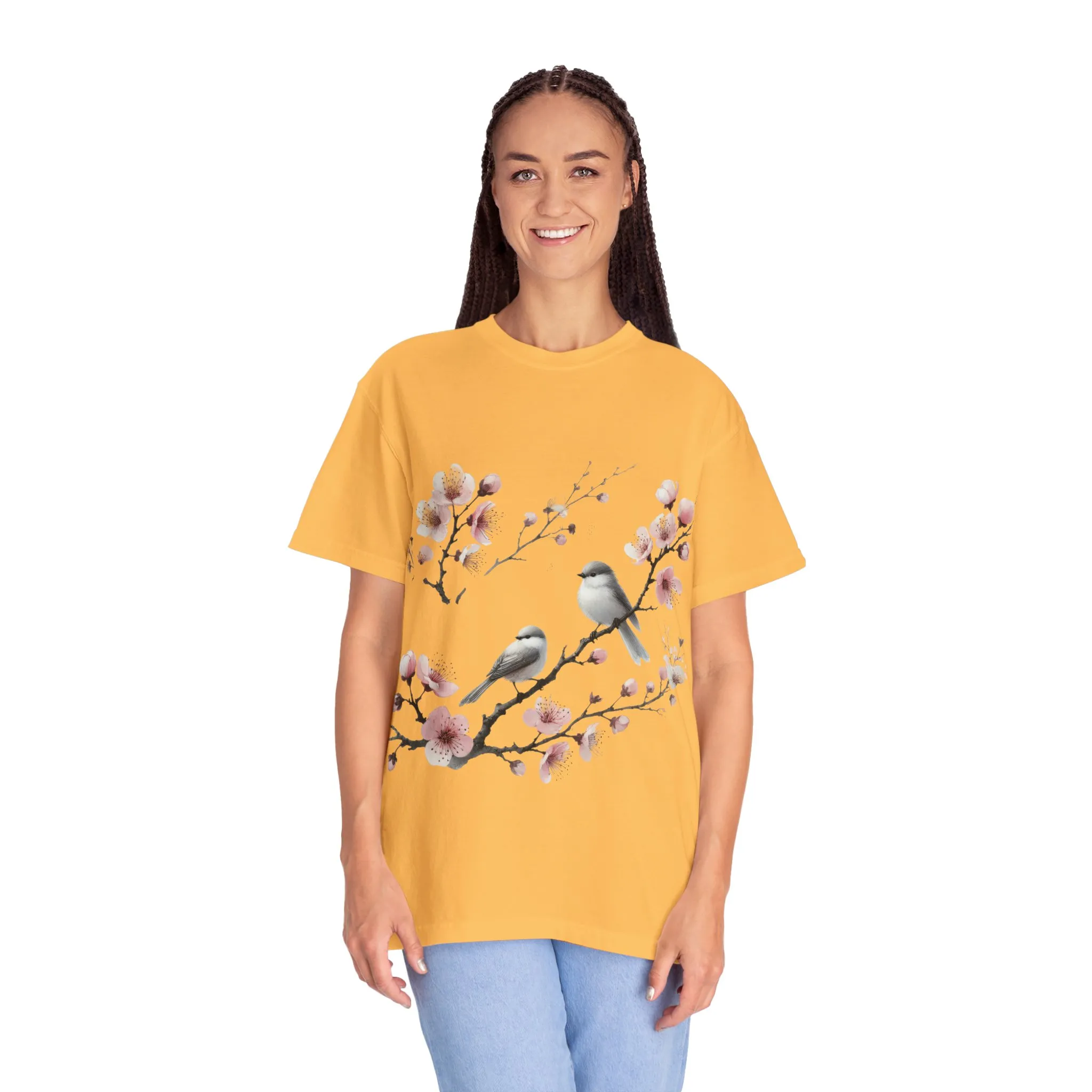 Spring Blossom Unisex T-Shirt - Floral Bird Design - Image 15