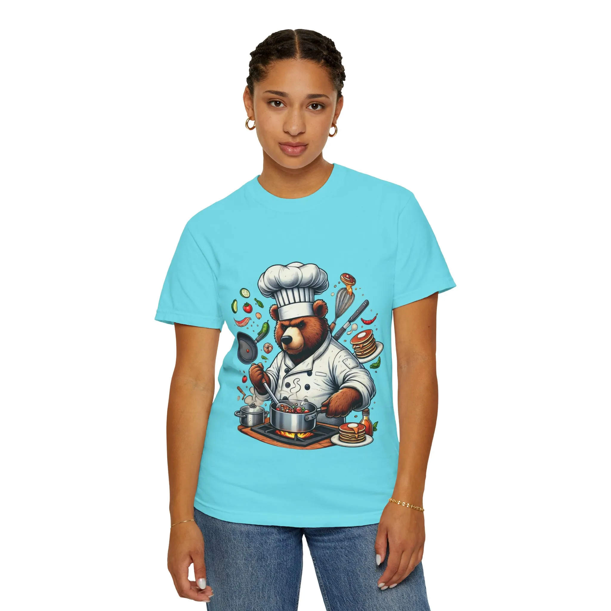 Chef Bear Unisex Garment-Dyed T-Shirt - Perfect for Cooking Lovers and Foodies - Image 32