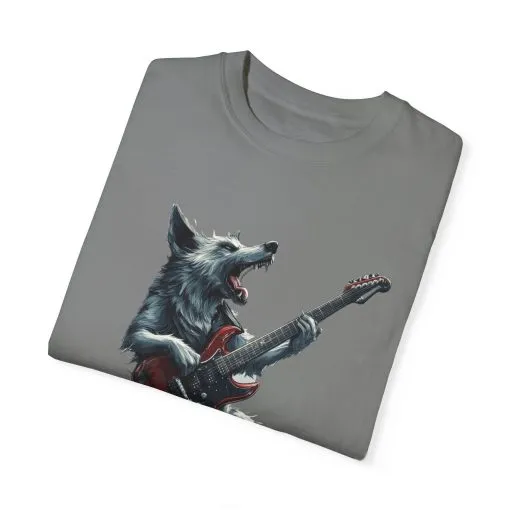 Rocking Wolf Unisex Garment-Dyed T-Shirt - Music Lover's Tee - Image 10