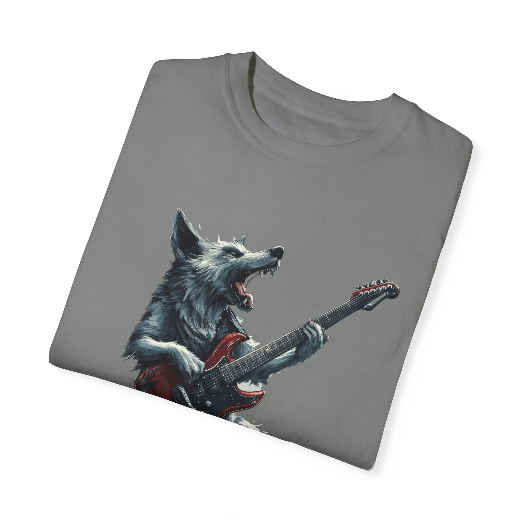 Rocking Wolf Unisex Garment-Dyed T-Shirt - Music Lover's Tee - Image 10