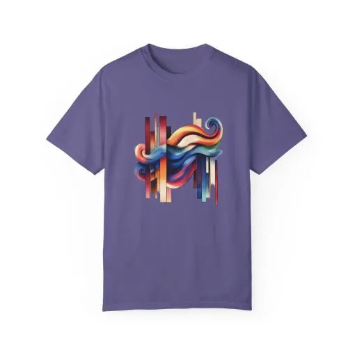 Colorful Abstract Art Unisex Garment-Dyed T-Shirt | Trendy Graphic Tee for Art Lovers - Image 33