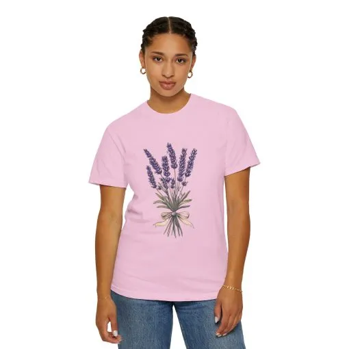 Lavender Bouquet Unisex Garment-Dyed T-Shirt - Nature-Inspired Tee for Relaxation and Everyday Comfort - Image 32