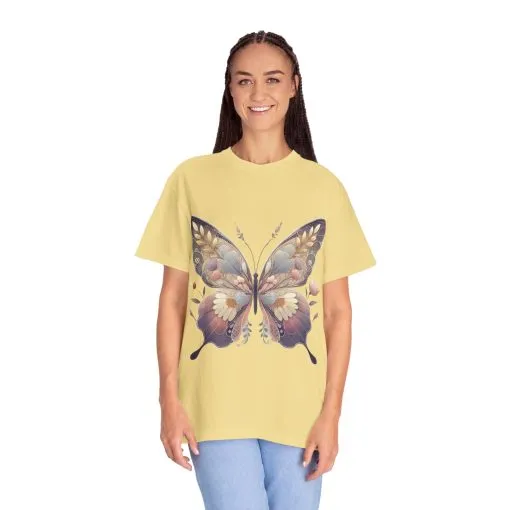 Butterfly Wings Unisex Garment-Dyed T-Shirt - Nature-Inspired Design - Image 19