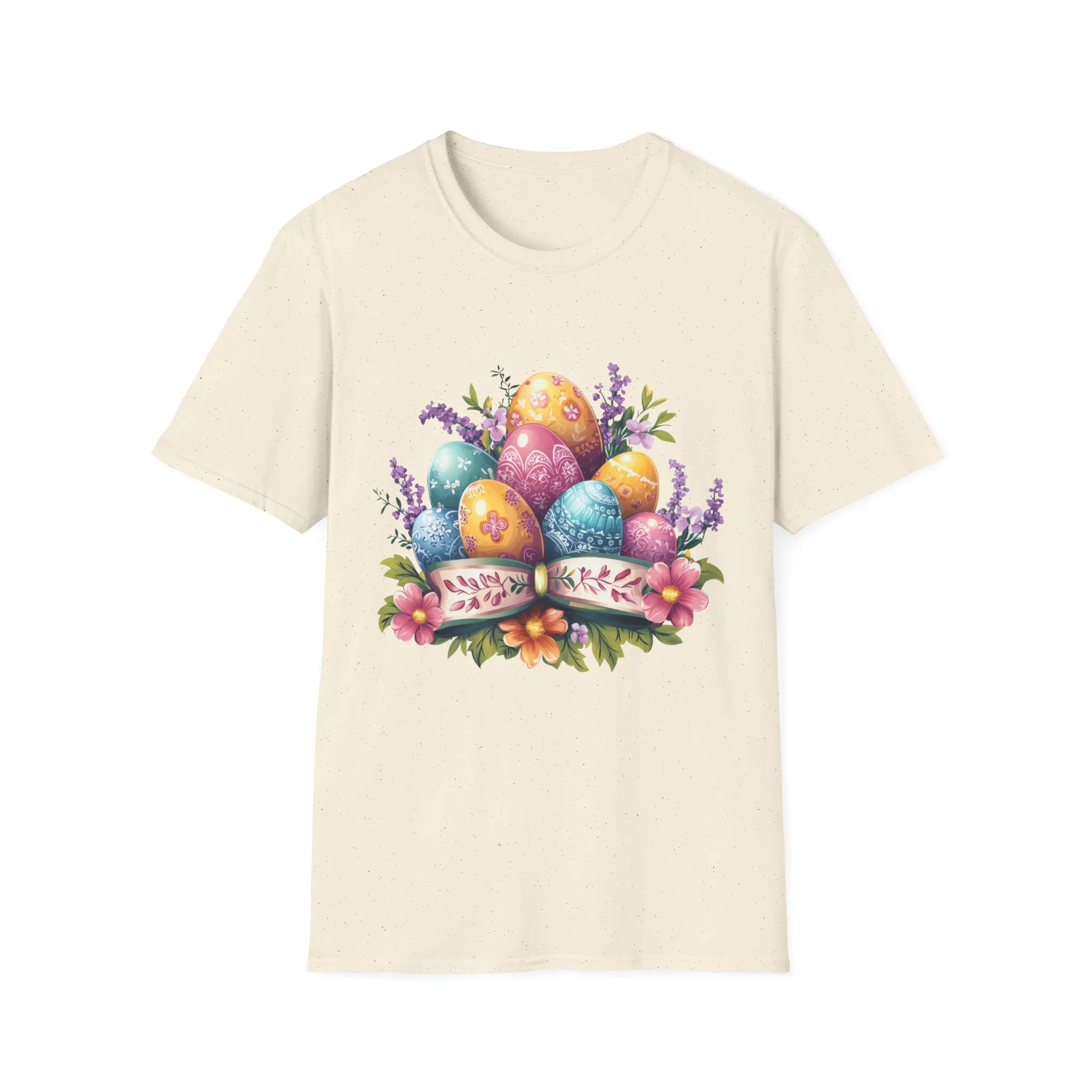 Easter Floral Eggs Unisex Softstyle T-Shirt - Image 13