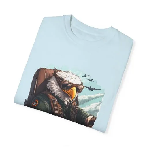 Pilot Eagle Unisex Garment-Dyed T-Shirt - Adventure Apparel for Aviation Enthusiasts - Image 3