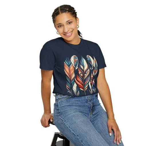 Bohemian Feathers Unisex T-Shirt - Artistic Nature Design - Image 64