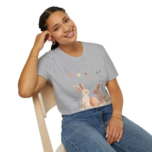 Spring Bunny Love Unisex Softstyle T-Shirt - Cute Floral Design for Easter Celebrations - Image 16