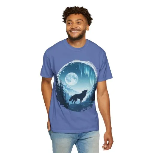 Mystical Wolf Moon T-shirt - Unisex Garment-Dyed Tee for Nature Lovers - Image 16