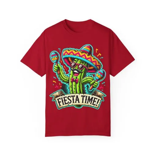 Fiesta Time Cactus T-Shirt - Unisex Garment-Dyed Tee for Celebration Lovers - Image 45