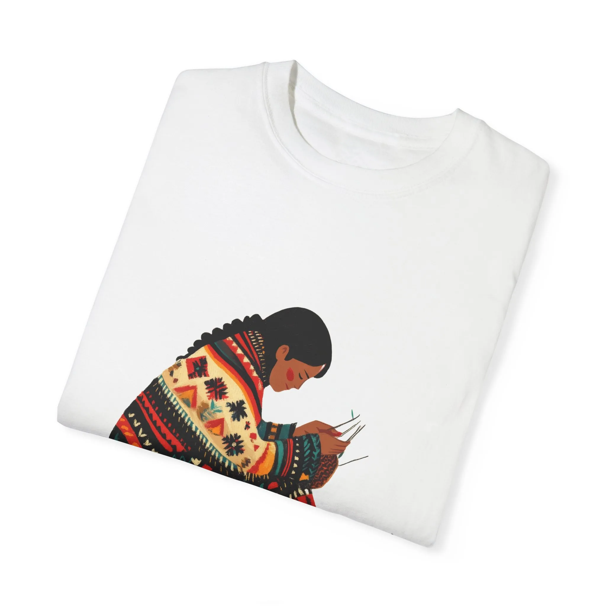 Cultural Heritage Unisex Garment-Dyed T-Shirt - Artisan Design - Image 6