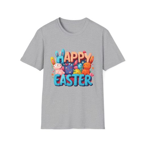 Happy Easter Unisex Softstyle T-Shirt - Fun Spring Bunny Design
