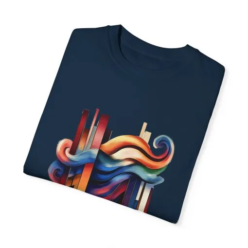 Colorful Abstract Art Unisex Garment-Dyed T-Shirt | Trendy Graphic Tee for Art Lovers - Image 22
