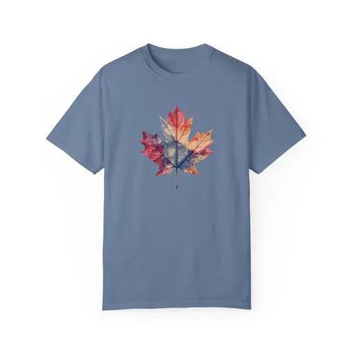 Autumn Maple Leaf Unisex Garment-Dyed T-Shirt - Image 21