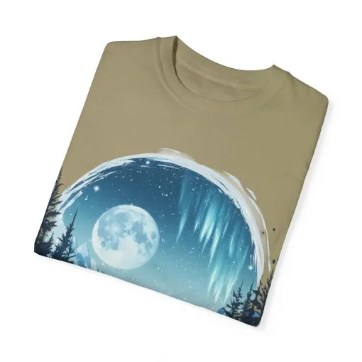 Mystical Wolf Moon T-shirt - Unisex Garment-Dyed Tee for Nature Lovers - Image 6