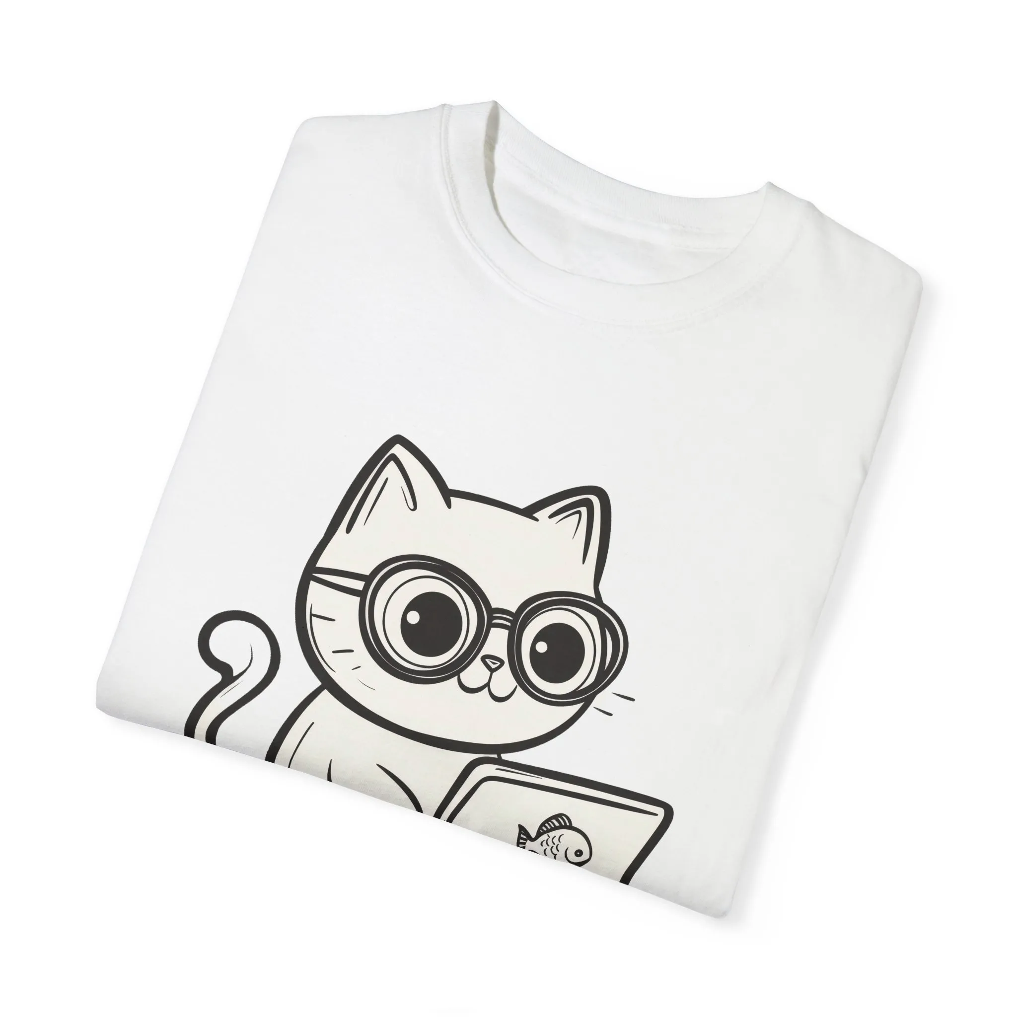 Cute Cat Gamer Unisex Garment-Dyed T-Shirt - Image 2