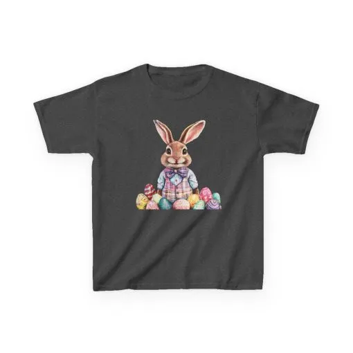 Easter Bunny Kids Heavy Cotton™ Tee - Cute Easter Celebration Shirt - Image 2