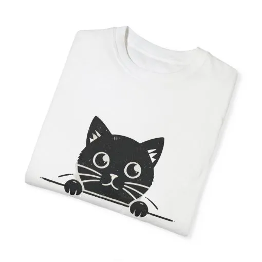 Cute Cat Design Unisex Garment-Dyed T-Shirt - Perfect for Animal Lovers - Image 2