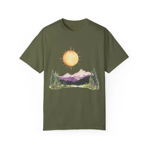 Sunrise Mountain Unisex T-shirt - Nature Lovers Tee - Image 13