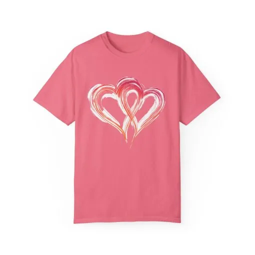 Love Hearts Unisex Garment-Dyed T-Shirt - Perfect for Valentine's Day & Casual Wear - Image 13