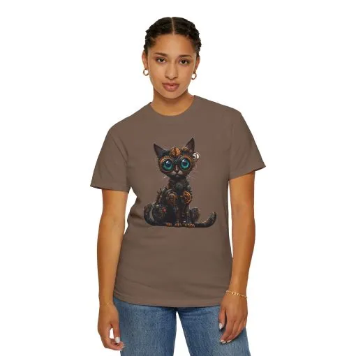 Steampunk Cat Unisex Garment-Dyed T-Shirt - Image 20
