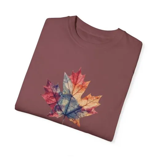 Autumn Maple Leaf Unisex Garment-Dyed T-Shirt - Image 10