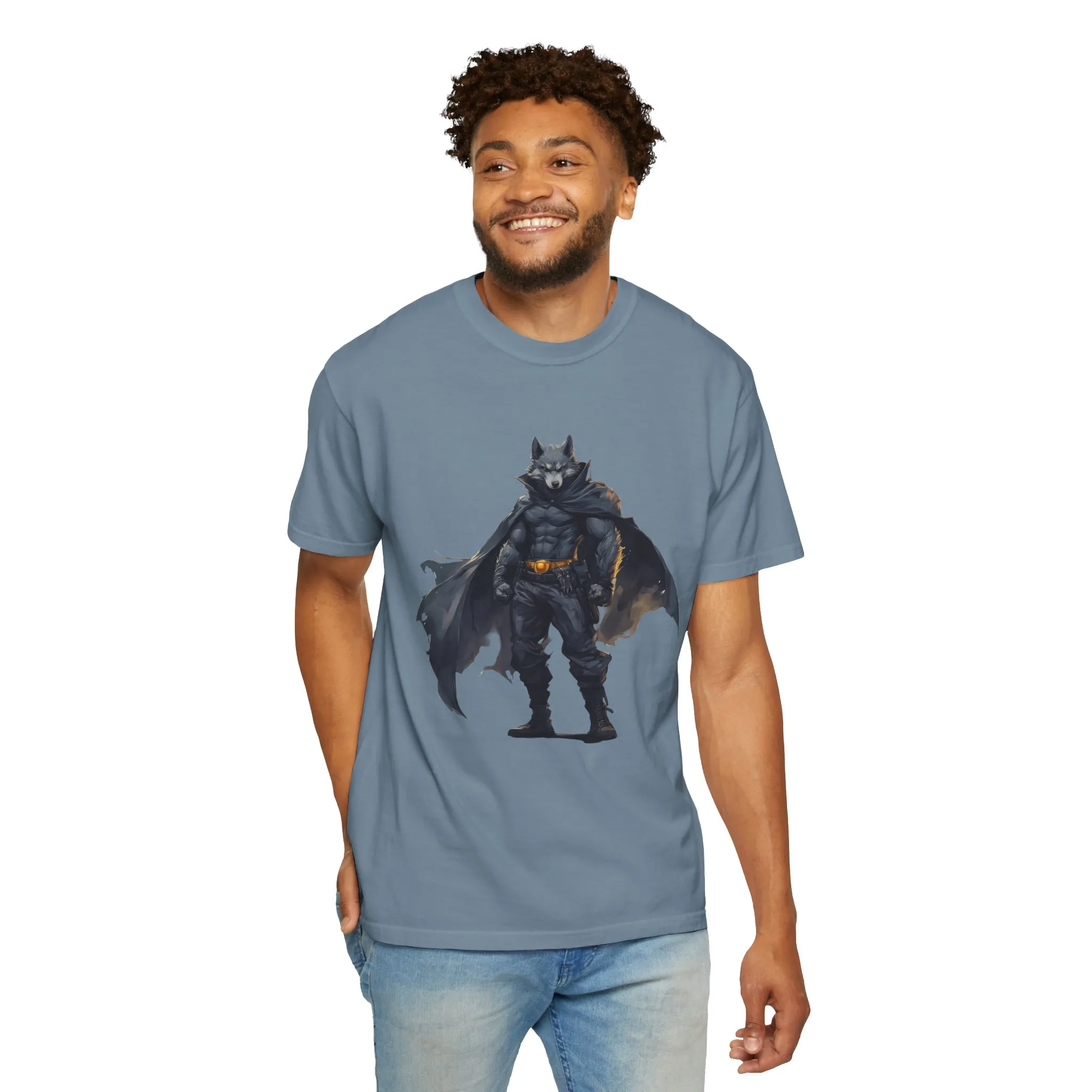Heroic Wolf T-Shirt | Unisex Garment-Dyed Tee for Animal Lovers & Comic Fans - Image 4