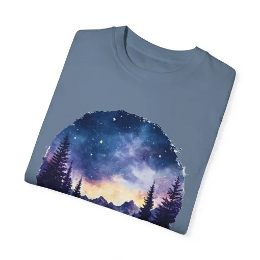 Campfire Night Sky Unisex Garment-Dyed T-Shirt - Image 10