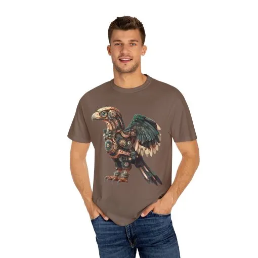 Steampunk Mechanical Bird Unisex Garment-Dyed T-Shirt - Image 23