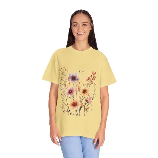 Floral Garden Unisex Garment-Dyed T-Shirt - Perfect for Spring and Casual Wear - Image 23