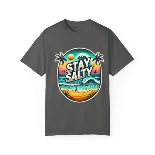 Stay Salty Unisex Garment-Dyed T-Shirt – Perfect for Beach Lovers & Summer Vibes - Image 13