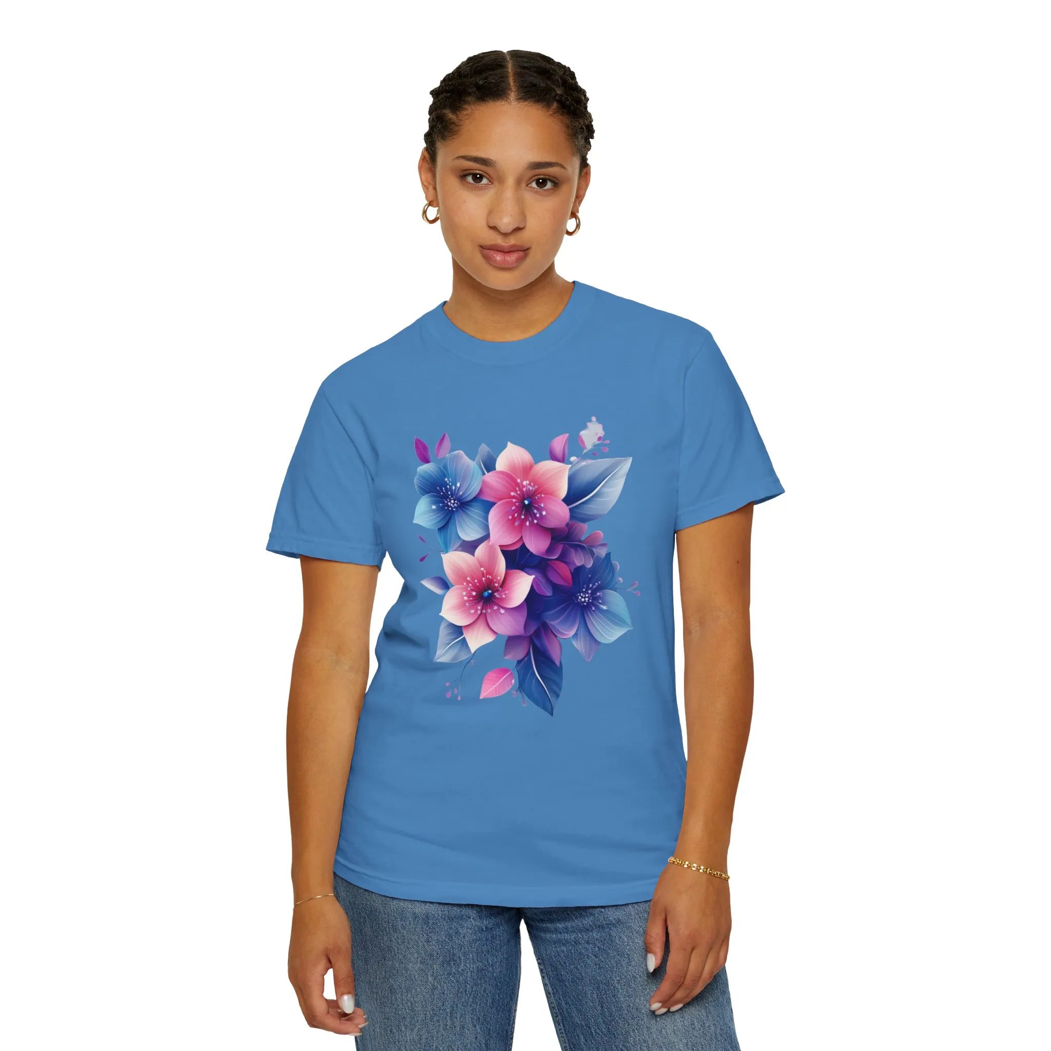 Floral Vibe Unisex Garment-Dyed T-Shirt | Comfortable, Stylish Tee for Nature Lovers - Image 23