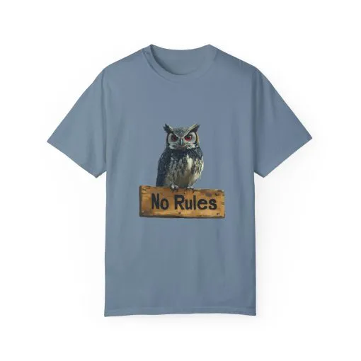 Funny Owl T-Shirt - "No Rules" Unisex Garment-Dyed Tee for Animal Lovers - Image 25