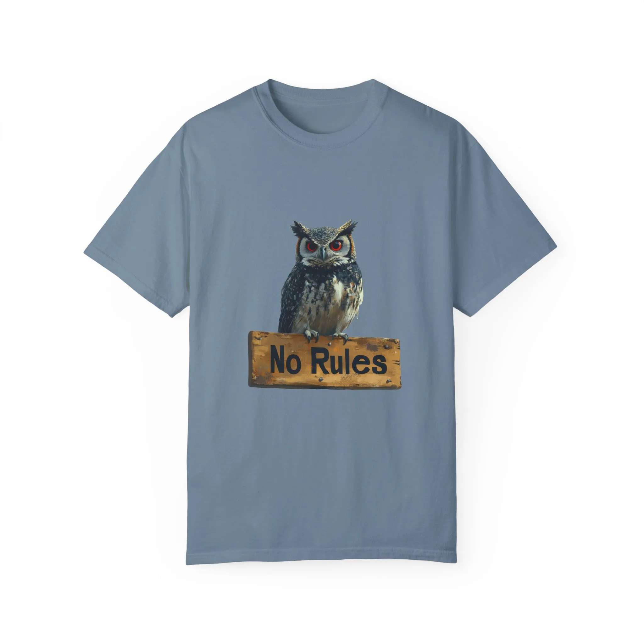 Funny Owl T-Shirt - "No Rules" Unisex Garment-Dyed Tee for Animal Lovers - Image 25